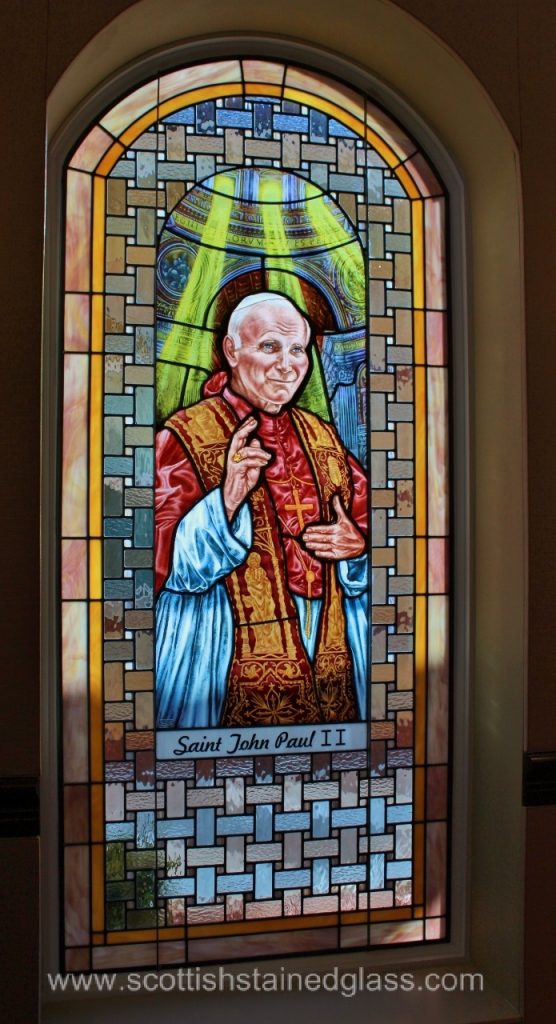 Church Stained Glass Large Pope