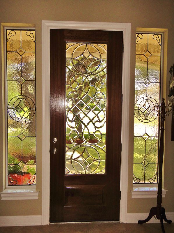 Entryway Stained Glass with Floral design