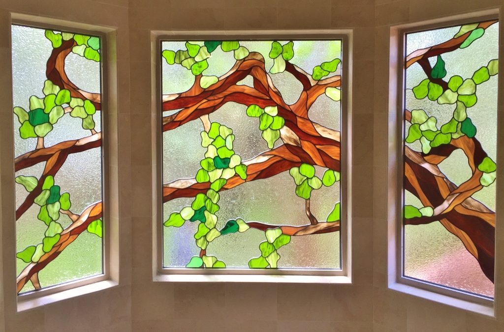 Floral Stained Glass Tree