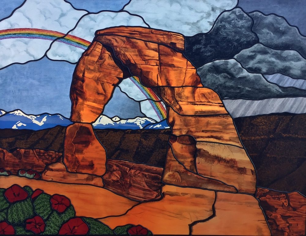 Floral Stained Glass mountian