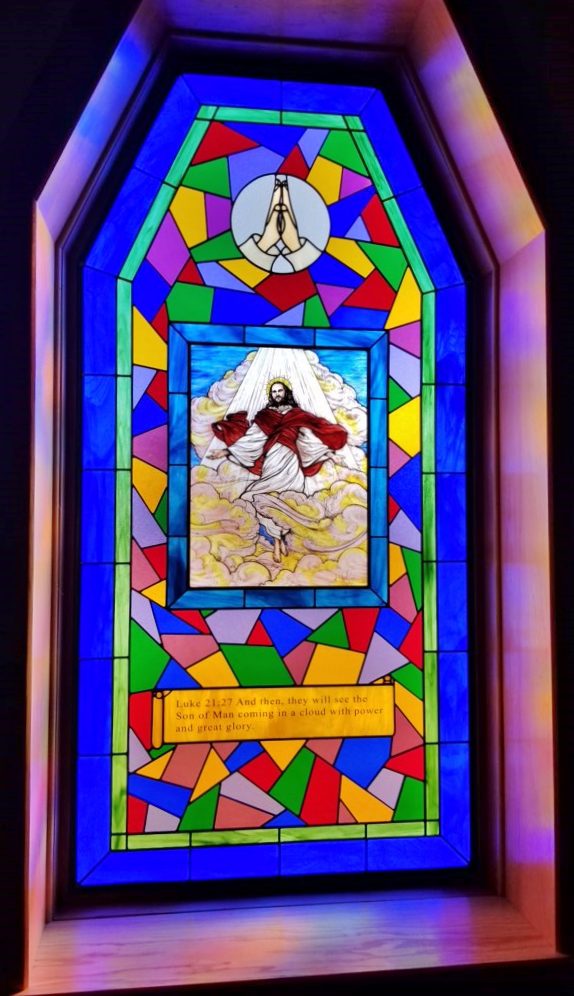 Religious Stained Glass jesus rise
